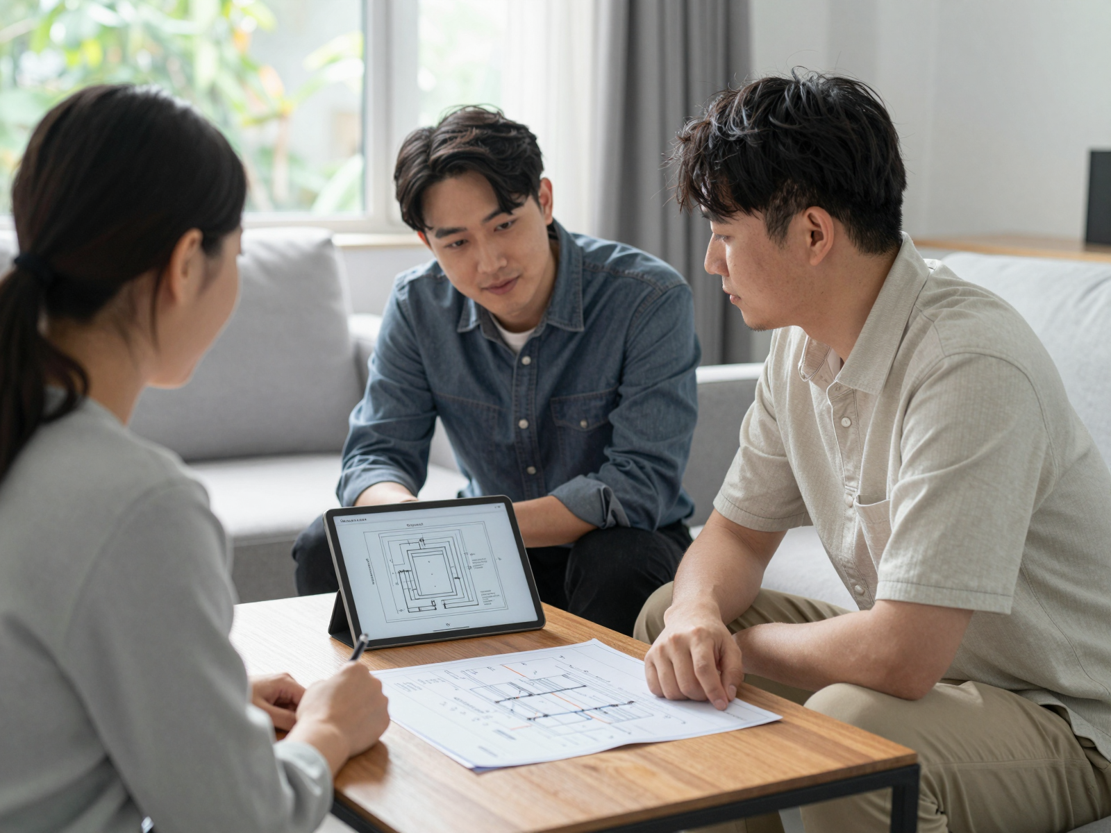 Electrician consulting with homeowner